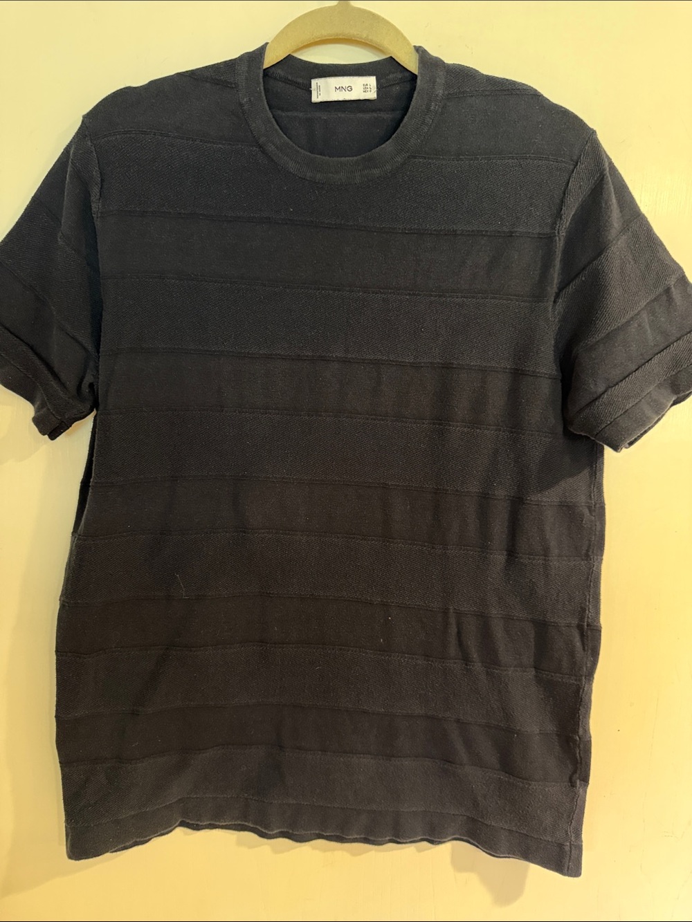 Mango Mens sz L Short Sleeve Crewneck Tee in Dark Navy